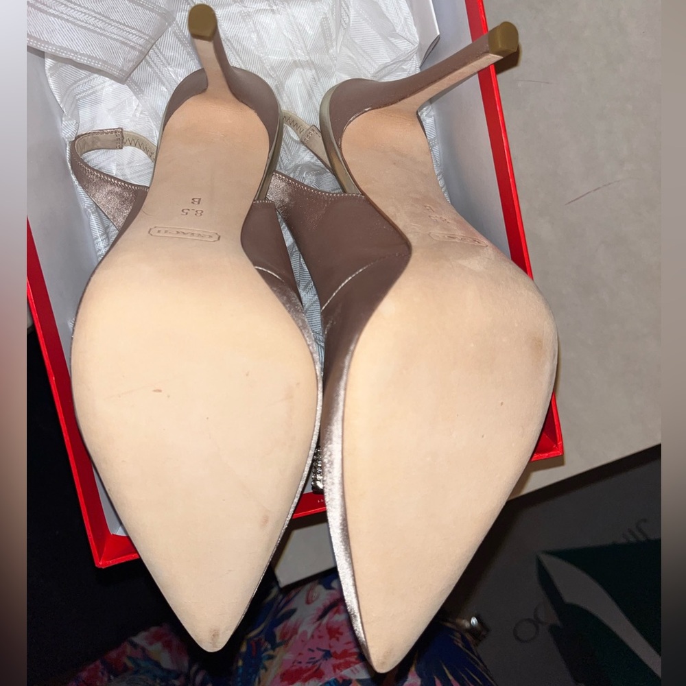 COACH Heather Satin Heels in Champagne - Picture 4 of 5